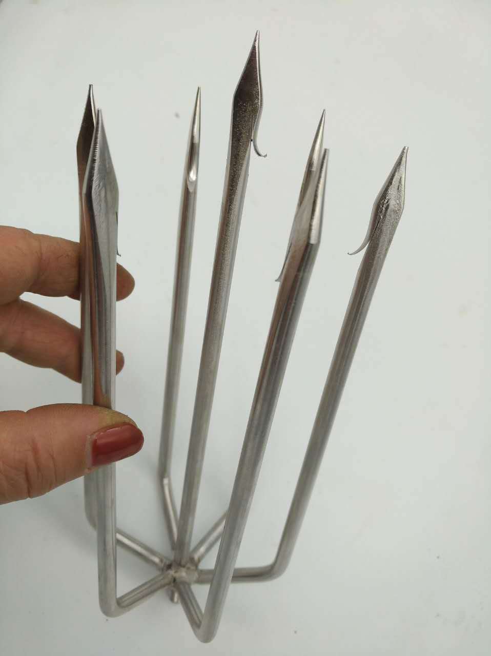 厂家供应 圆形七齿鱼叉 灯笼形状捕鱼叉子 带倒刺 钓鱼垂钓用品