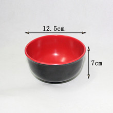 双色加厚红黑碗 密胺碗 家用碗批发 塑料大面碗 米饭汤碗面碗