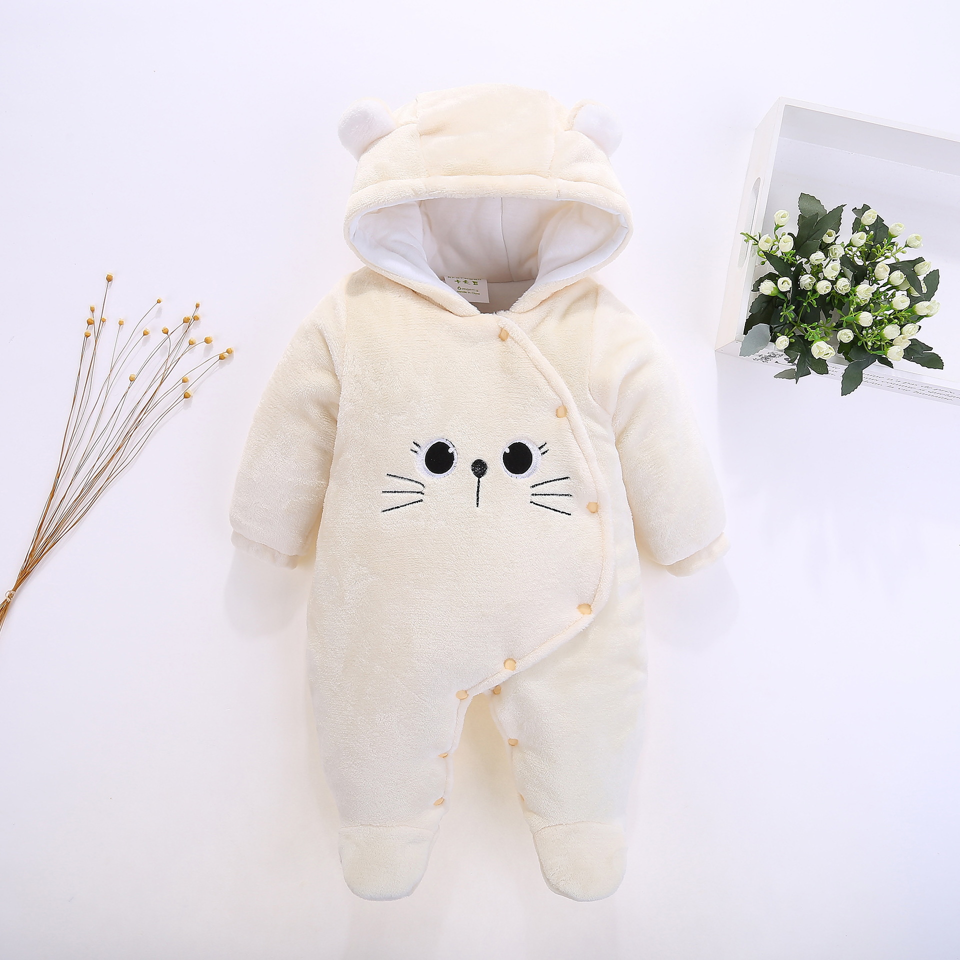 Baby Jumpsuit Thickened Autumn and Winter Male and Female Baby Rompers Newborn Autumn Clothes Winter Cotton-Padded Coat Jumpsuit