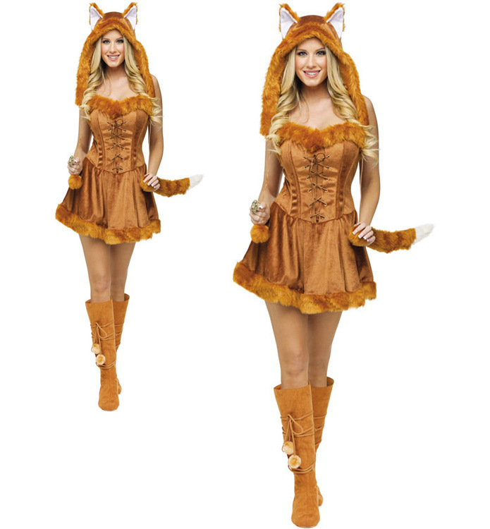 8816# 万圣节小狐狸动物角色扮演 派对演出制服 狐狸毛毛装