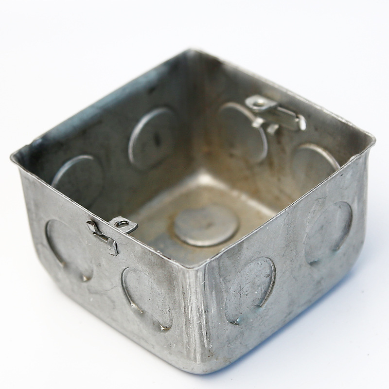 厂家直销电器开关八角接线盒 镀锌铁金属建材75盒 钢制拉伸