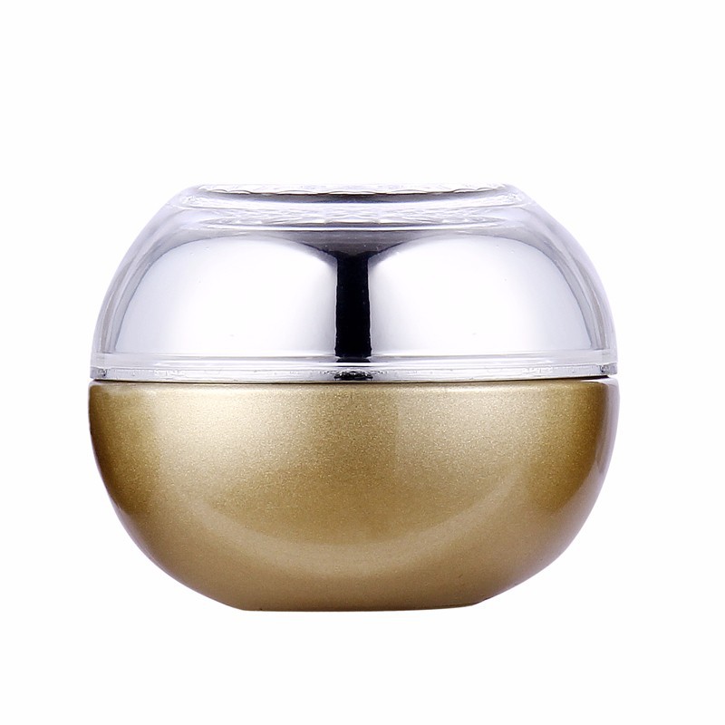 金色圆球化妆品包材椭圆玻璃膏霜瓶子新款面霜瓶子30g现货定 广州红绿