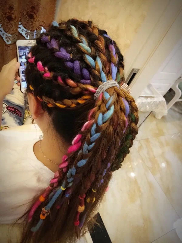 批发关晓彤同款尼泊尔羊毛毡脏辫非洲假发辫子尺寸长度可以定制