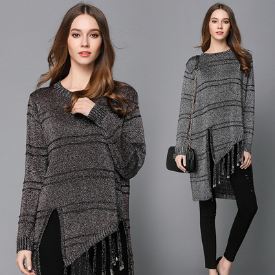 欧洲站连帽针织衫套装  素荨欧洲站针织衫女春秋2019新款女装休闲连帽