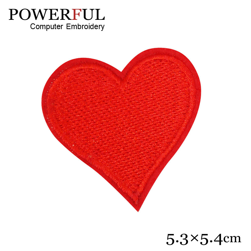 强大绣花厂家 手机壳刺绣红色爱心装饰布贴 各类辅料专业生产定制