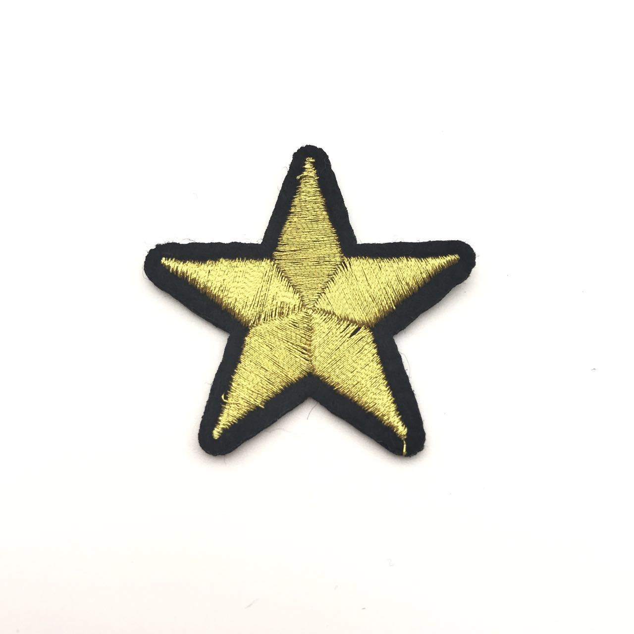 爆款精致刺绣金色五角星布贴章仔金线刺绣贴布服饰手工diy修补贴