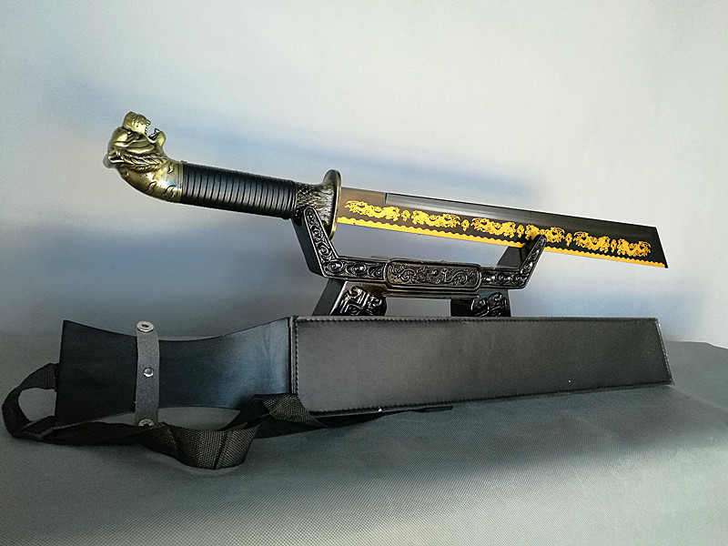 龙泉市刀剑 镇宅刀剑 印花金龙 虎头锦衣卫刀影视未开刃