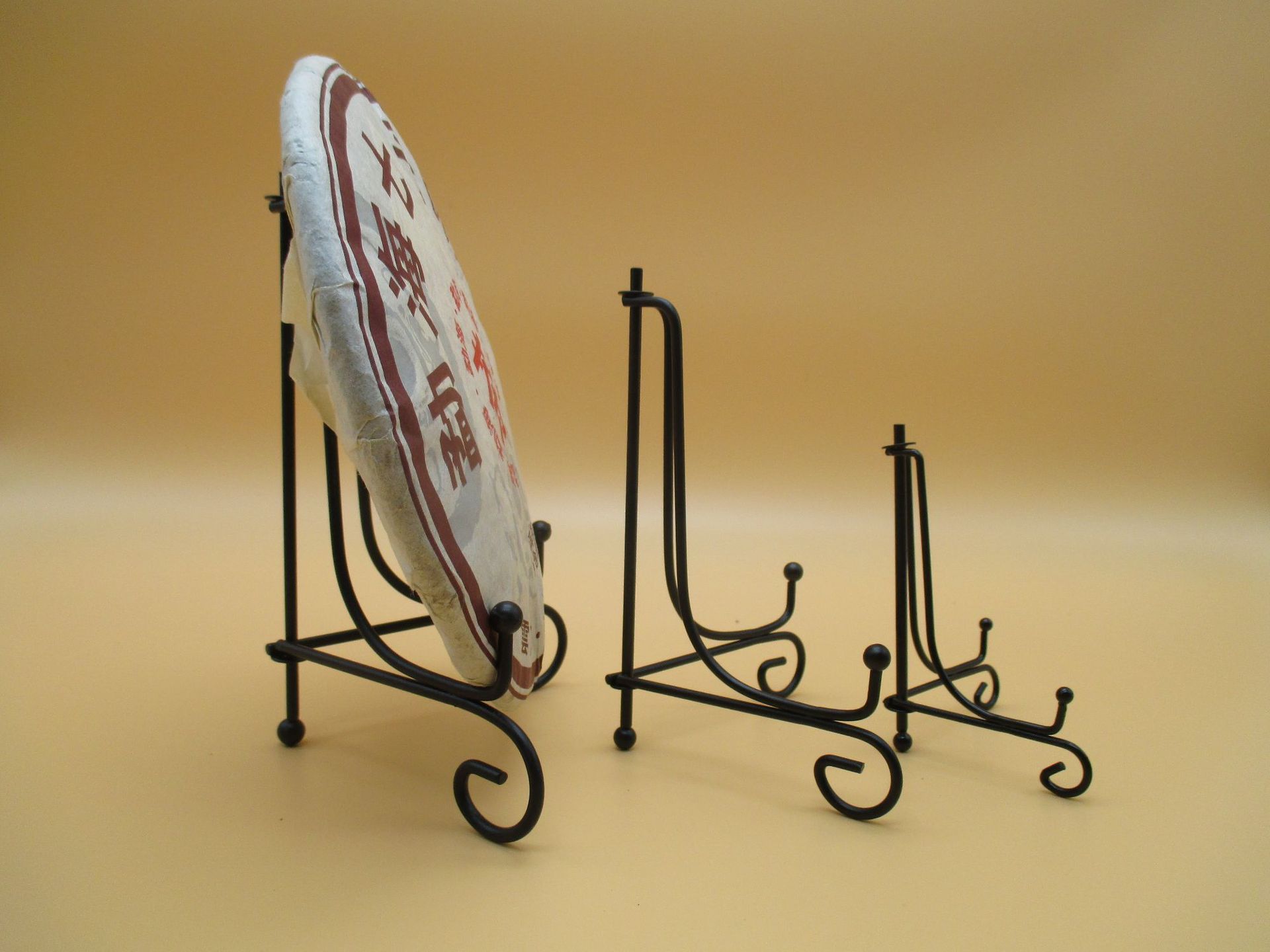 支架 铁艺盘子铁艺盘子支架 普洱茶架 茶饼展示支架 相框支架相框