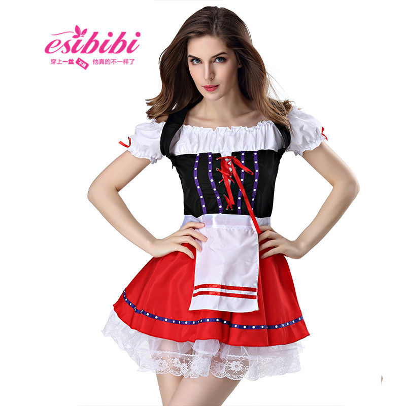 esibibi性感情趣内衣角色扮演cos游戏露肩啤酒妹女佣制