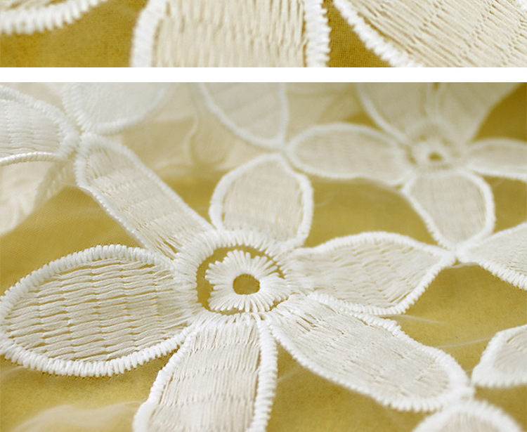 厂家直供 欧根纱棉线绣花 纺织辅料婚纱刺绣时装面料婚纱礼服专用