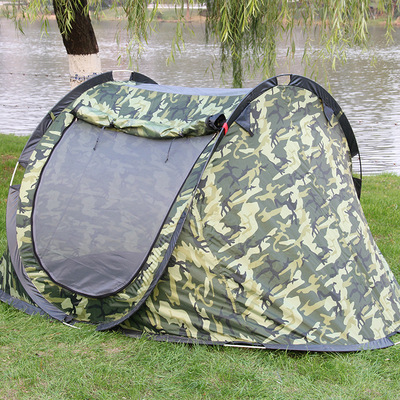 厂家特卖 双人自动速开军绿色双人帐篷 防雨防晒野外露营船型帐篷