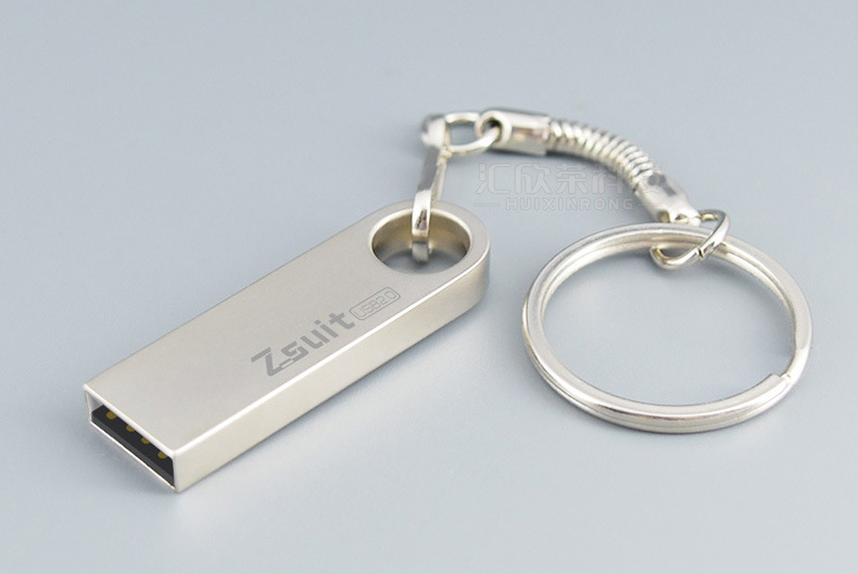 新款金属迷你u盘 圆圈u盘 金属吊环u盘 迷你金属u盘金色银色可选