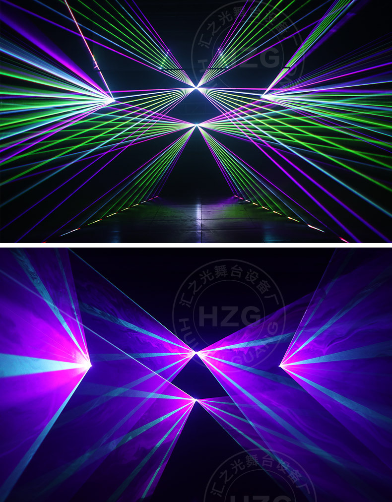 5w全彩动画激光灯/12个控制通道/标准ilda接口/声控,自动 ilda