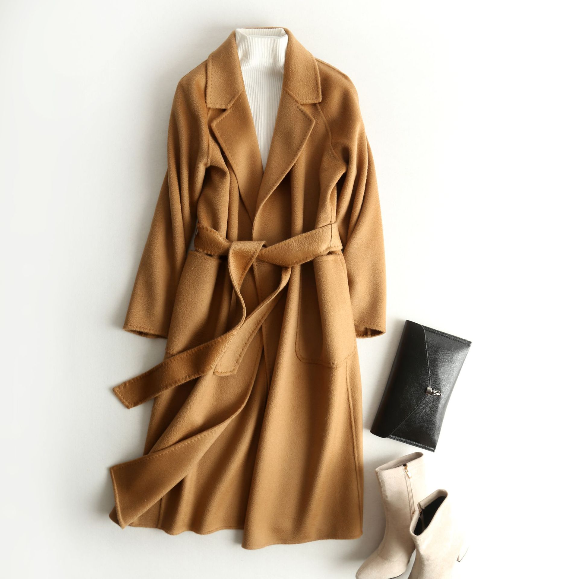 高档羊绒大衣长款图片