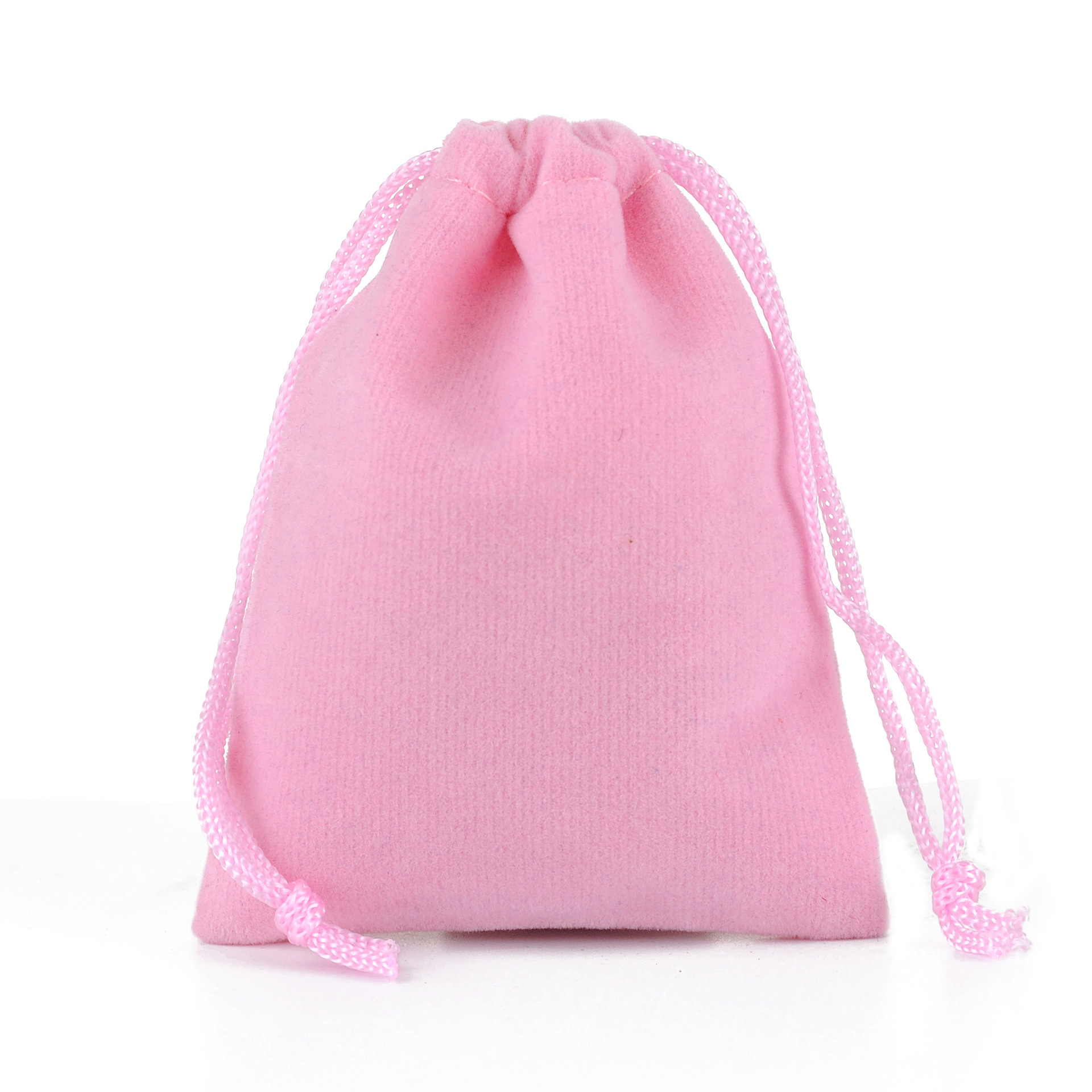 供应现货粉色绒布珠宝首饰收纳袋 抽绳束口收纳礼品整理包装袋