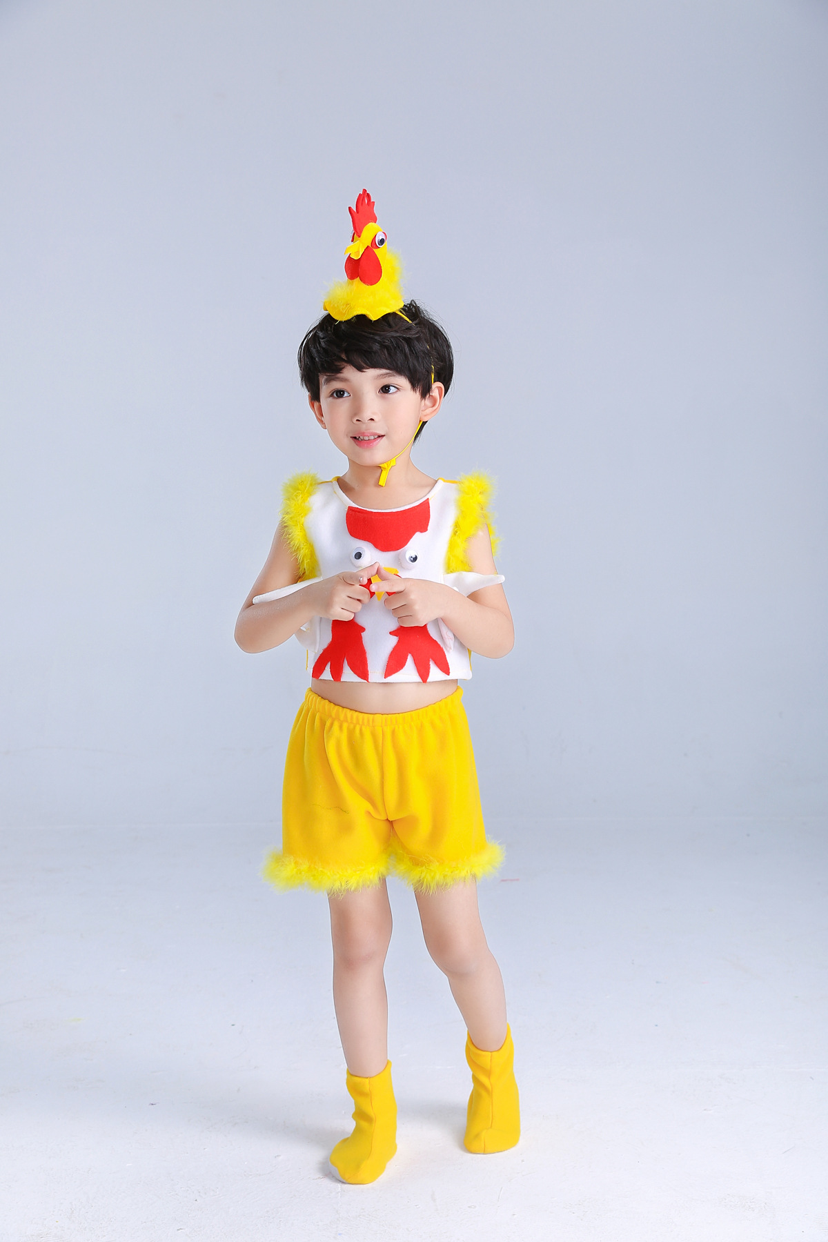 新款小鸡也疯狂演出服儿童动物舞蹈服小鸡造型服装幼儿表演服批发