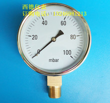 100MM径向0－100mbar压力表 毫巴压力表 毫巴表 毫巴燃气压力表