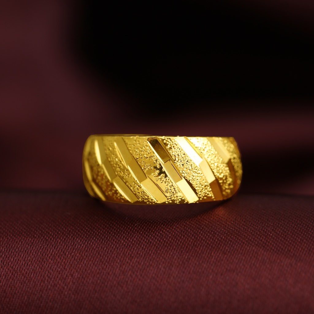 沙金开口光面指环宽版镀沙金满天星男士镀金戒指可调节