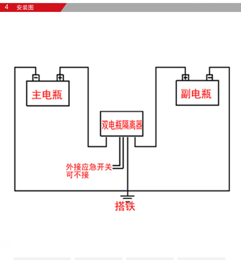 汽车房车双电瓶智能隔离器150a铅酸锂电通用隔离器 双电池隔离器