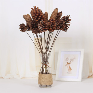 天然松果插花束植物花卉干花永生花zakka花森系复古家居装饰摆件