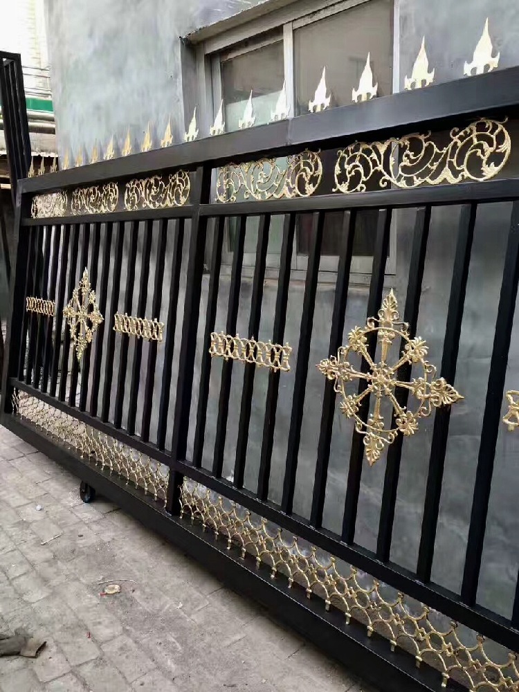 欧式艺术铁大门工矿企业推拉门防盗铁艺大门同城可测量安装