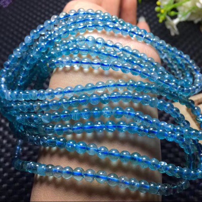 天然磷灰石三圈佛珠手链 5-4.5毫米 超值特惠60一条