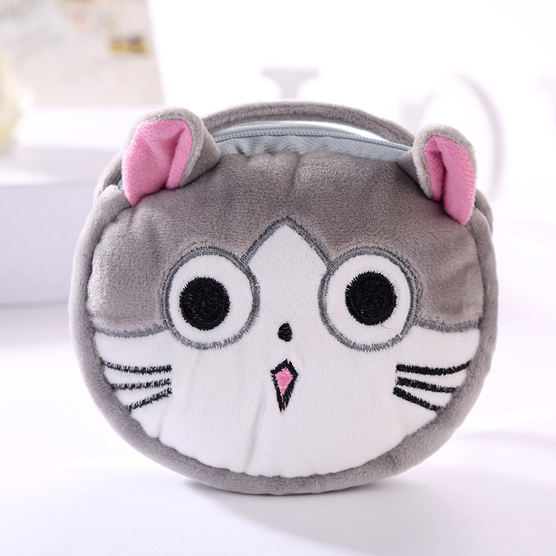 Factory Direct Sales Cartoon Children's Shoulder Messenger Bag Fleece Cloth Compartment Children's Backpack Double Zipper Cute Wallet