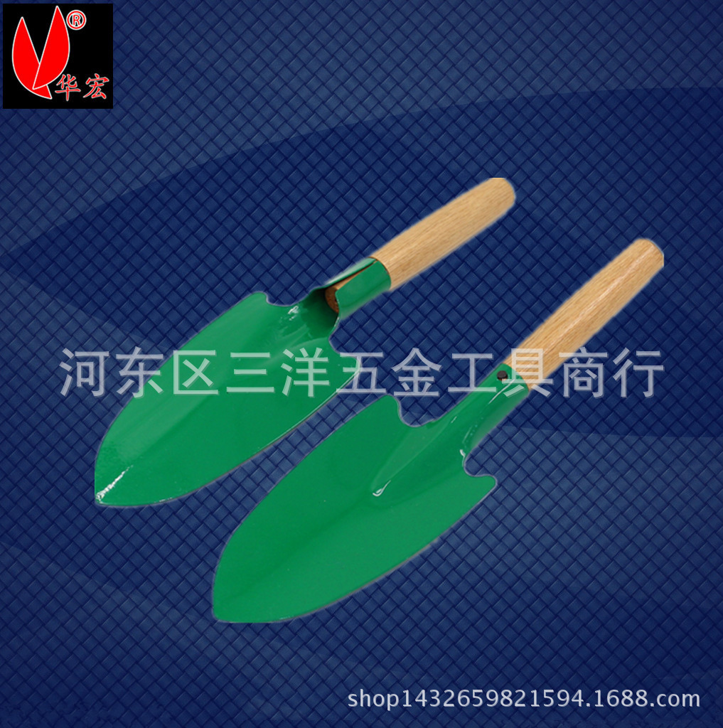 Factory Supply Garden Gardening Tools Wooden Handle Spade Kinds of Flowers Weeding Ploughstaff Small Shovel Wholesale Stall Supply