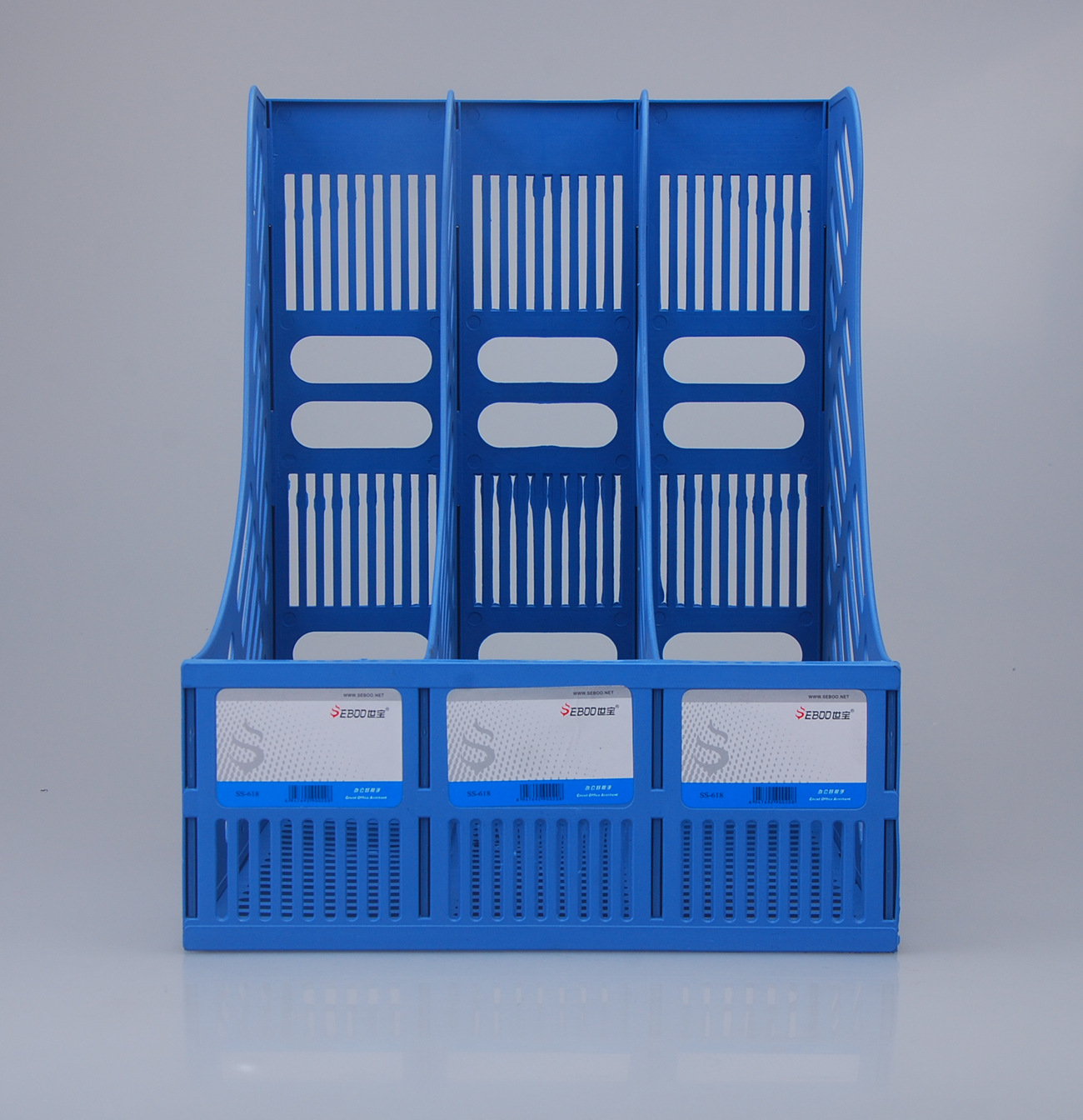 三栏书架 pp实色文件架 三联资料架 书架 书档 文件栏 办公用品