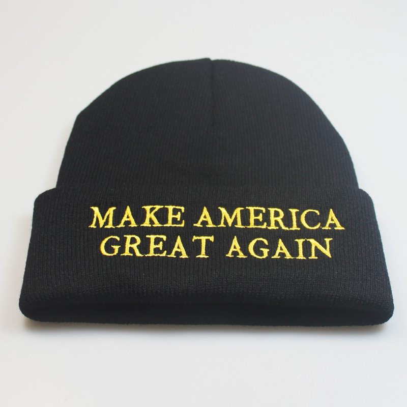 European and American Popular MakeAmericaGreatAgain Woolen Knitted Hat Sleeve Cap Warm Hat