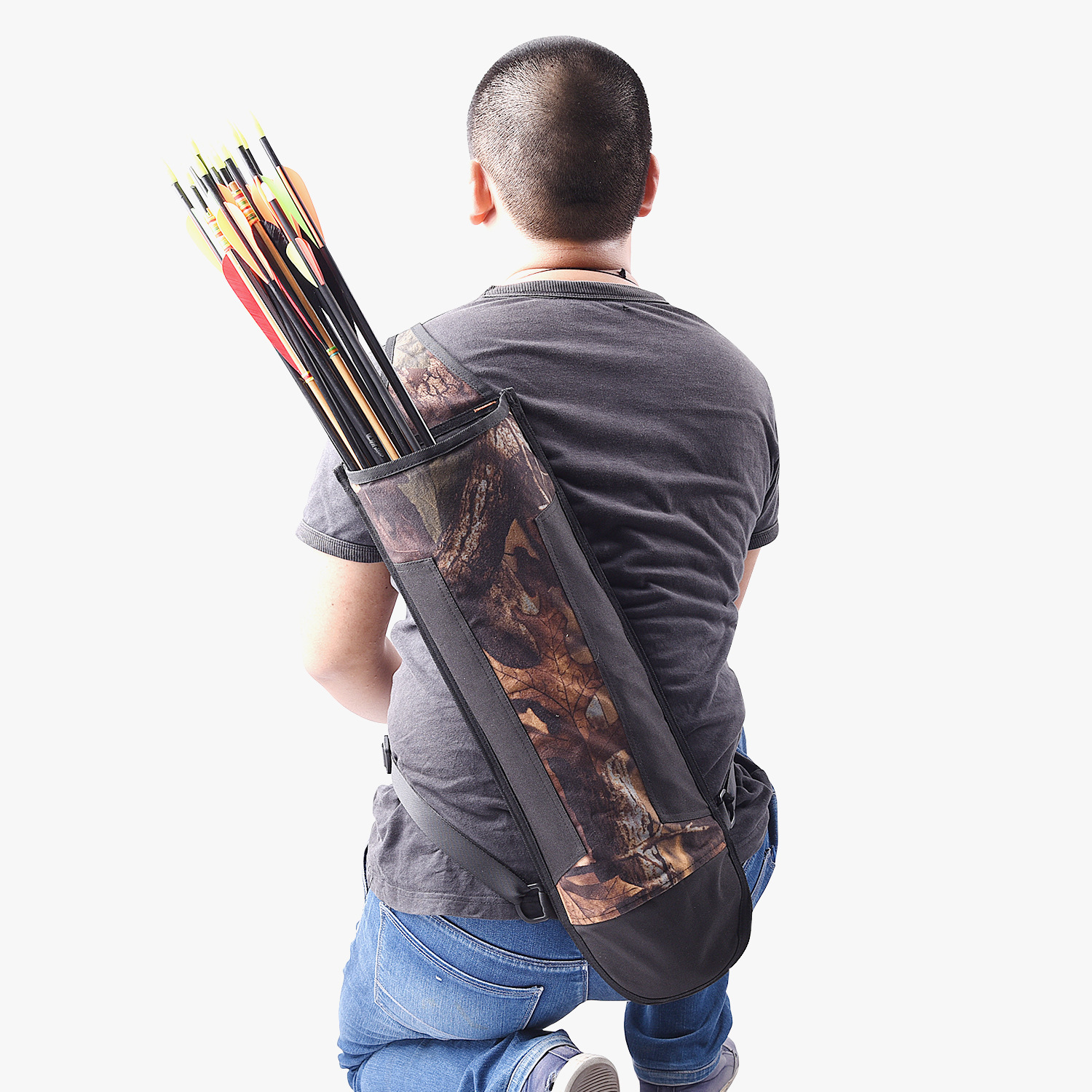 射击户外运动练习打靶箭筒男女斜背款箭支箭壶大容量竞技射箭箭包