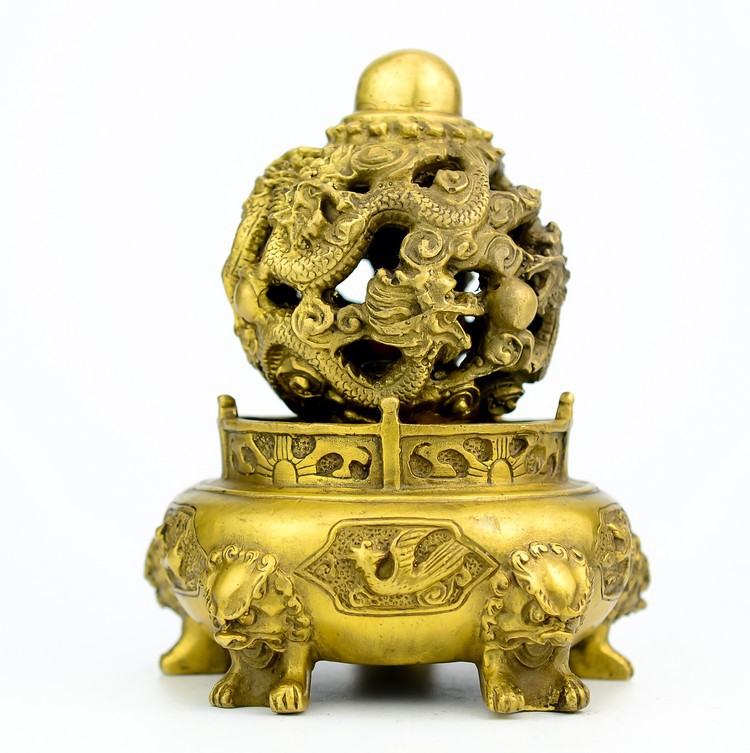 批发精工纯铜 九转乾坤铜香炉 九龙炉 时来运转摆件家居工艺品