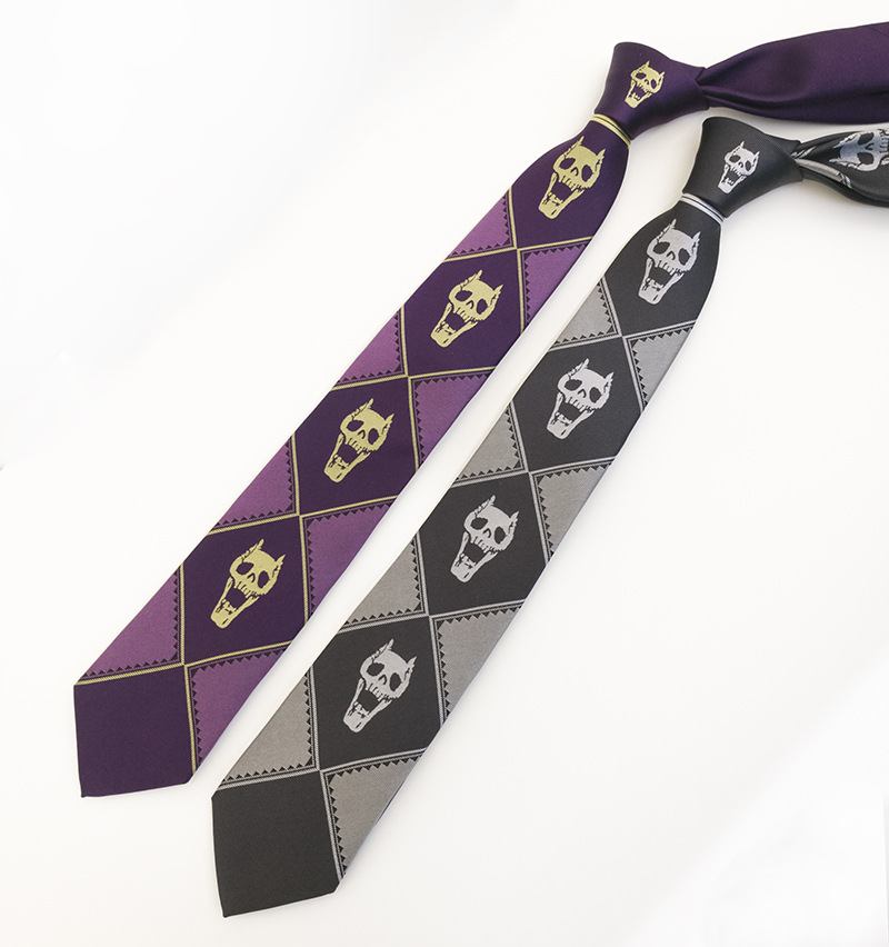 现货日版kill a jacquard tie jojo奇妙冒险吉良吉影真丝领带骷髅
