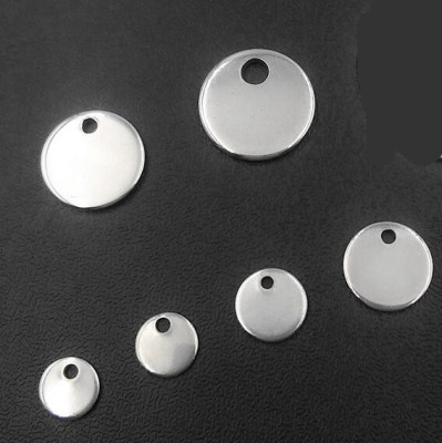 不锈钢圆片 不锈钢小圆片饰品吊坠 钛钢吊坠 diy饰品配件多规格