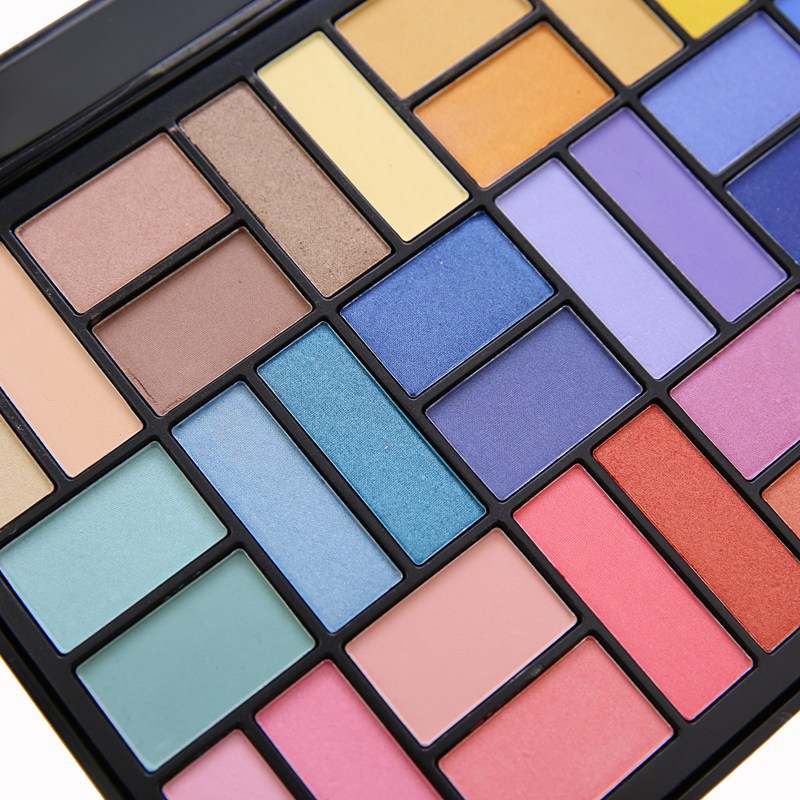 36色眼影彩妆盘暖色烟熏自然细滑珠亚光粉易上色持久不脱细滑跨境