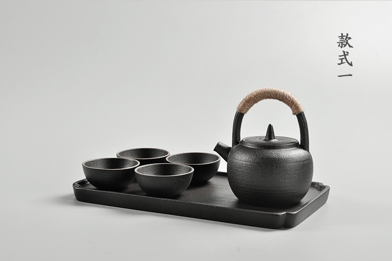 泥歌2017新品茶具 一壶4杯1托盘 办公旅行茶具 高雅简奢风格