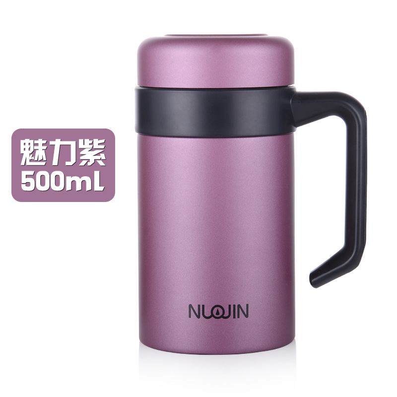 Factory Direct Supply Stainless Steel High-Grade Business Vacuum Cup with Handle Double-Layer Vacuum Office Cup Gift Customization Cup