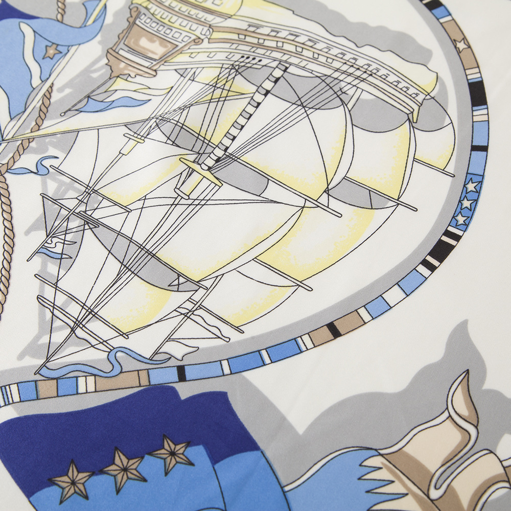 新款100cm*100cm 浅色系森女风手绘帆船 女士大方巾丝巾围巾