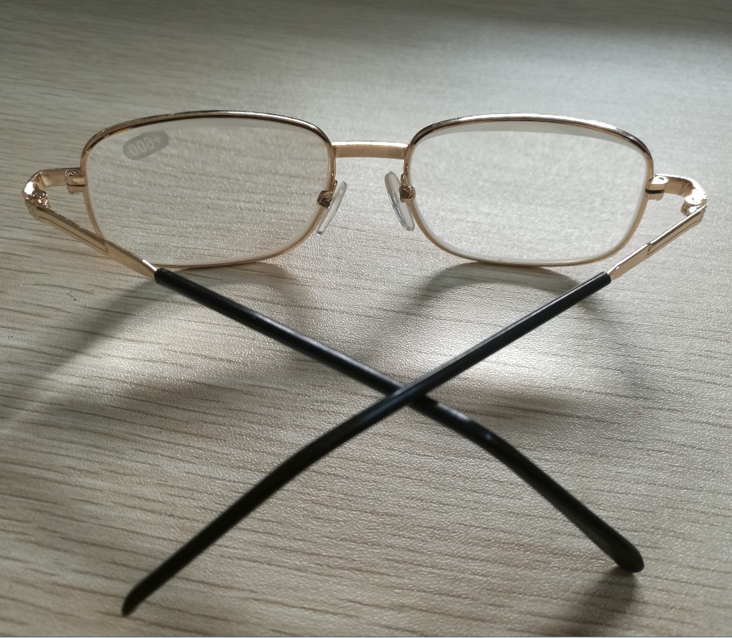 眼镜厂生产批发黄铜高度数金属架老化镜450-600度