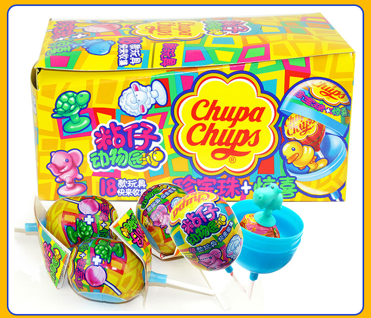 珍宝珠惊喜蛋12g*16个粘仔动物萌宠硬糖棒棒糖玩具