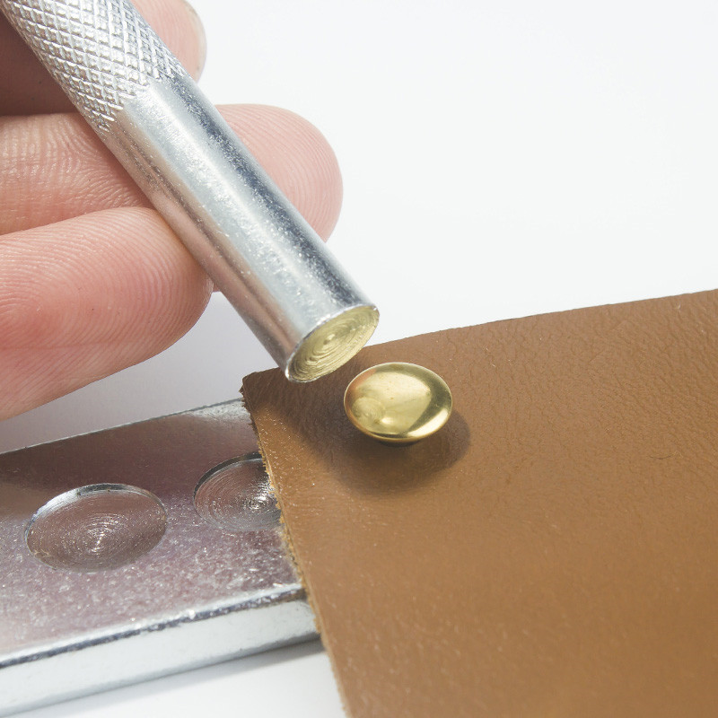 黄铜双面铆钉6mm 8mm 10mm扣面多种足长纯黄铜材质无镀层撞钉