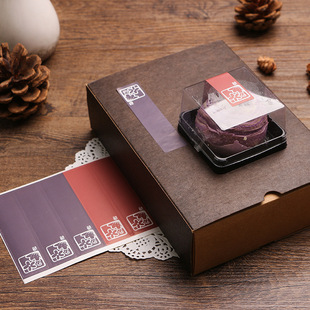 120贴/包 烘焙包装不干胶贴纸 吸塑盒封口贴 双色小花标签 瓶口贴