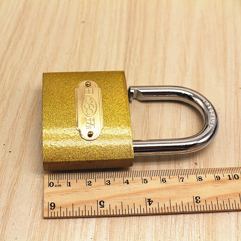 批发日环 挂锁63m 弹子锁具 金黄色 抽屉房铜锁 挂锁 房门锁