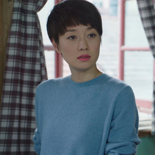 我的前半生罗子君同款套头毛衣女秋冬新款蓝色蝴蝶结上衣针织衫潮