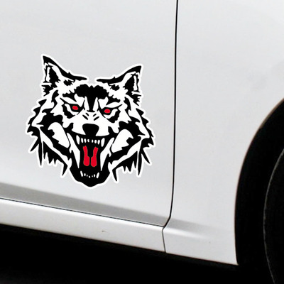 红眼老虎汽车贴纸划痕遮挡防水前后杠装饰个性贴特价摩托车电瓶车