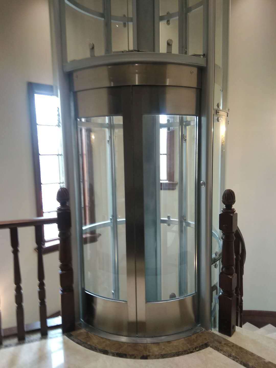 别墅电梯家用室内小型观光电梯液压驱动无底坑圆形电梯