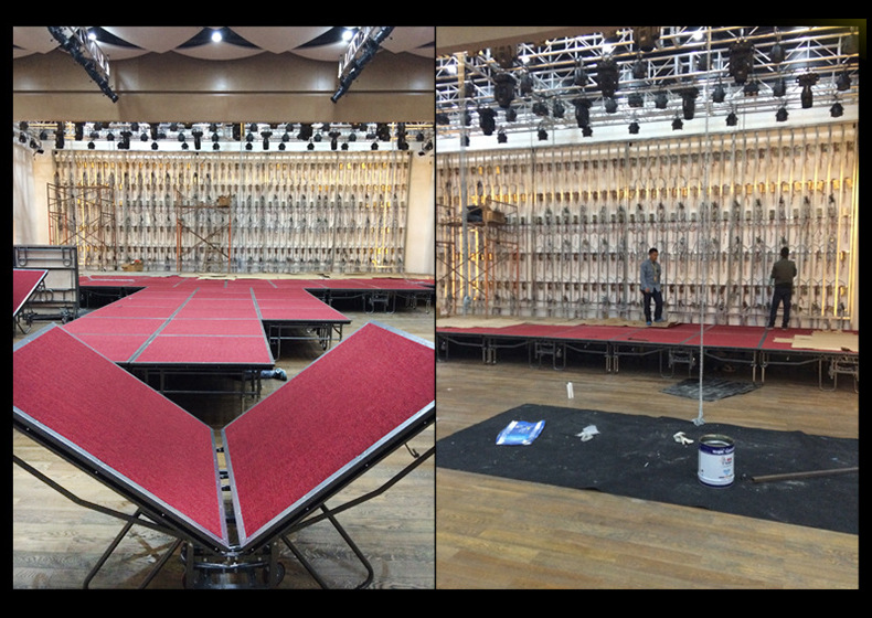 酒店活动舞台折叠舞台板升降移动舞台学校拼装铁舞台架子婚庆t台