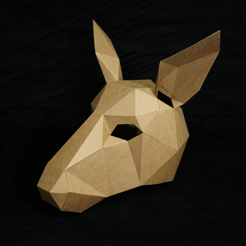 马头创意面具 纸头套 diy材料包派对整蛊搞怪摄影 萌物面具