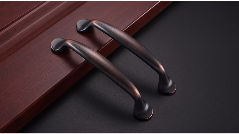 美式黑古拉手锌合金现代衣柜橱柜门把手黑色抽屉五金拉手厂家直销