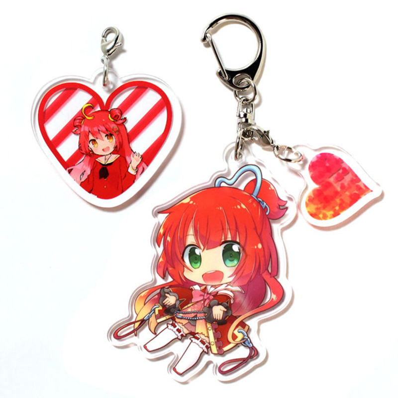 Cartoon Animation Acrylic Keychain Creative Transparent Epoxy Keychain Laser Pendant Advertising Small Gift